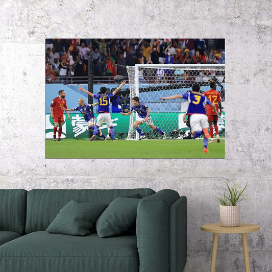 Ao Tanaka Japan Goal Celebaration World Cup Poster Wall Art Print Home Wall Decor - xonomax