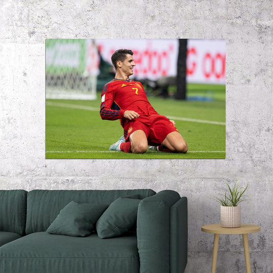 Alvaro Morata Spain National Team World Cup Poster Wall Art Print Home Wall Decor - xonomax