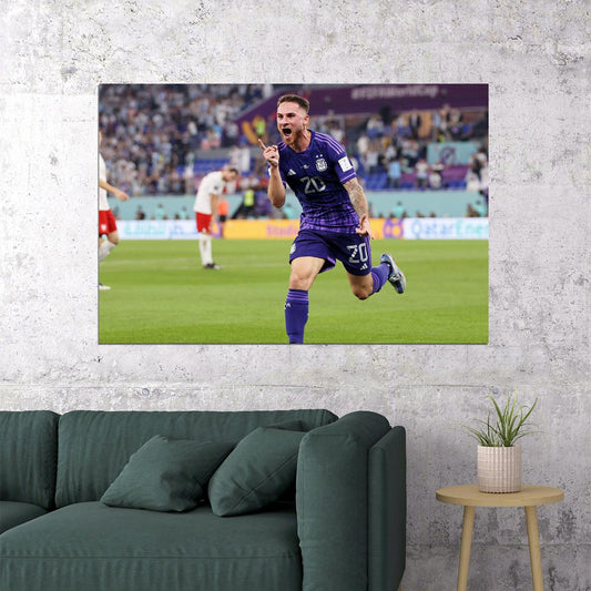 Alexis Mac Allister Goal Celebration Argentina Fans Poster Wall Art Print Home Wall Decor - xonomax