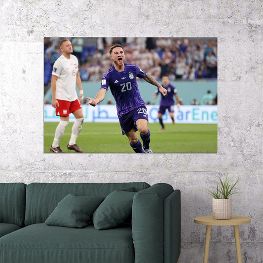 Alexis Mac Allister Goal Celebration Argentina Poster Wall Art Print Home Wall Decor - xonomax