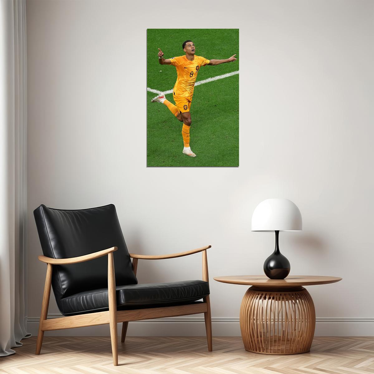 Cody Gakpo Goal Celebration Netherlands World Cup Poster Wall Art Print Home Wall Decor - xonomax