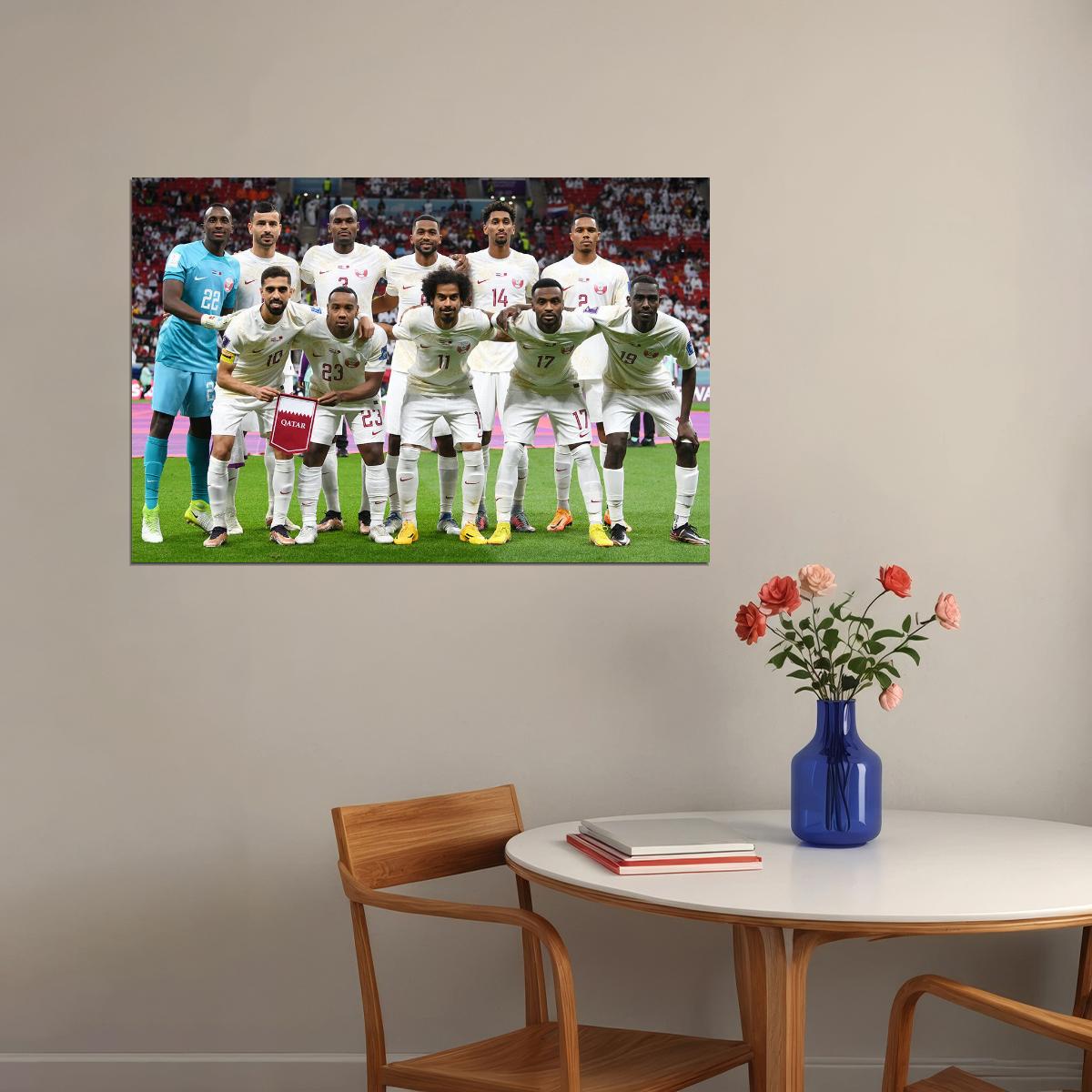 Qatar National Football Team World Cup Poster Wall Art Print Home Wall Decor - xonomax