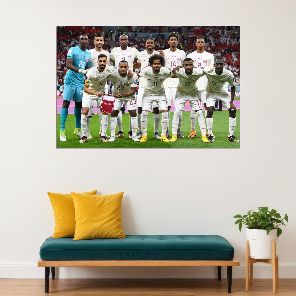 Qatar National Football Team World Cup Poster Wall Art Print Home Wall Decor - xonomax