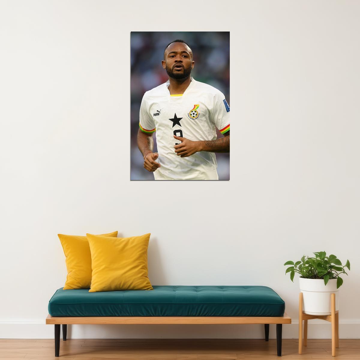 Jordan Ayew Ghana National Team World Cup Poster Wall Art Print Home Wall Decor