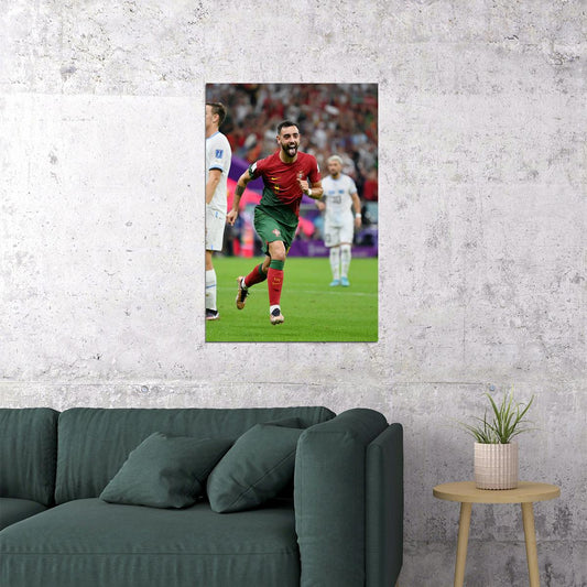 Bruno Fernandes Goal Celebration Portugal Poster Wall Art Print Home Wall Decor - xonomax