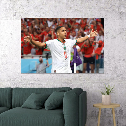 Abdelhamid Sabiri Morocco National Team World Cup Poster Wall Art Print Home Wall Decor - xonomax