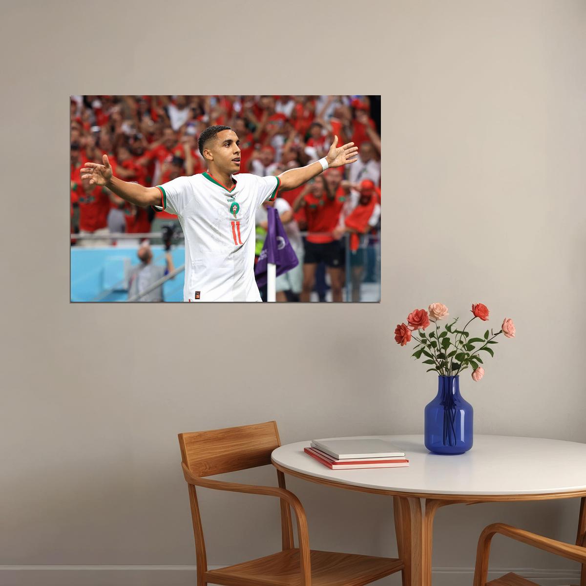 Abdelhamid Sabiri Morocco National Team World Cup Poster Wall Art Print Home Wall Decor - xonomax