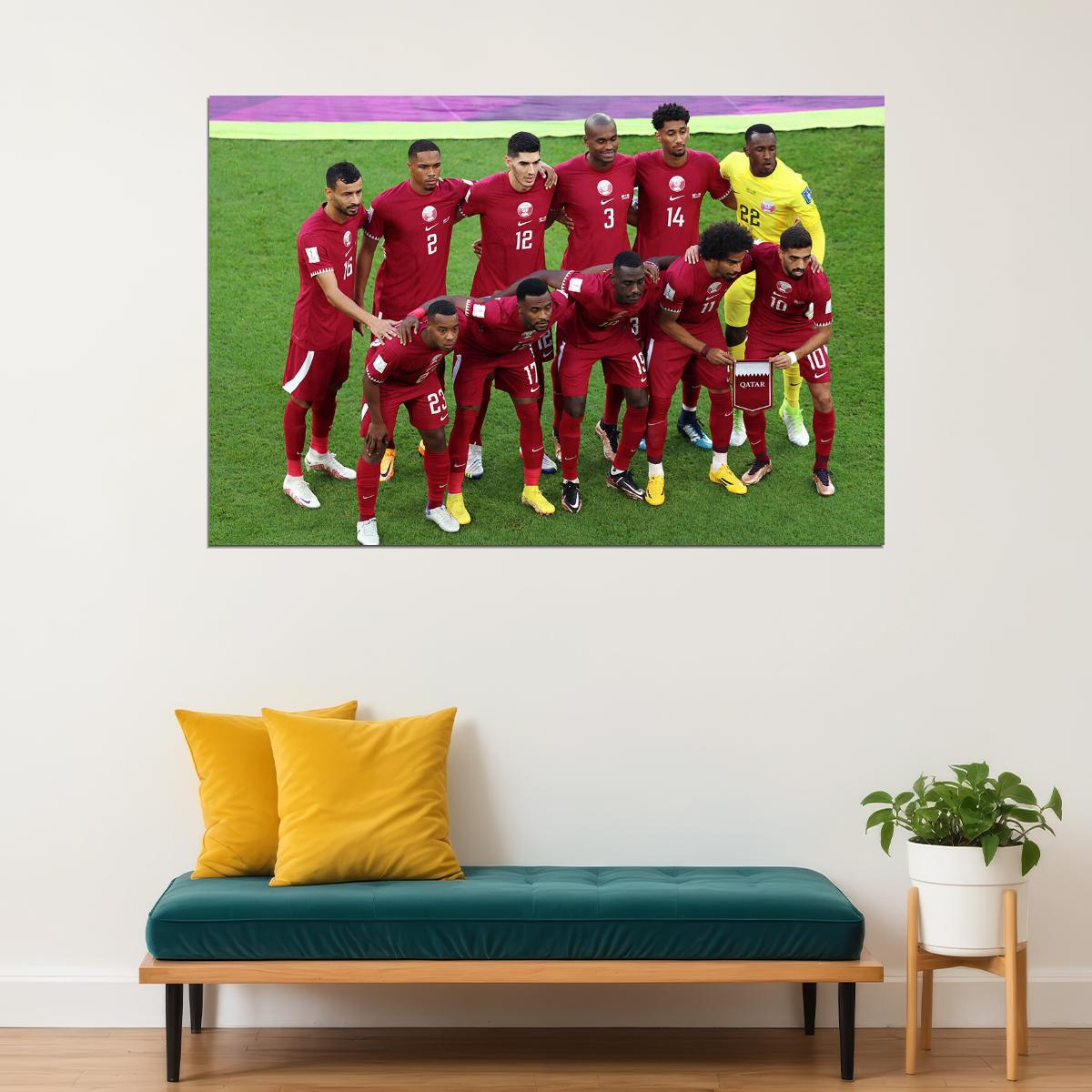 Qatar National Team Fans World Cup Fans Poster Wall Art Print Home Wall Decor - xonomax