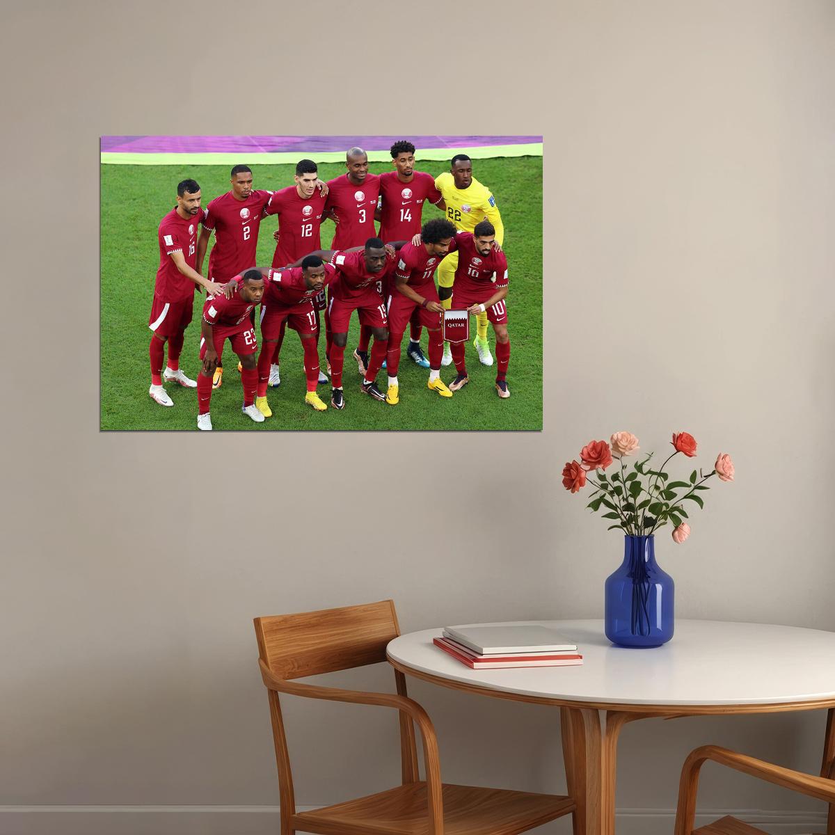 Qatar National Team Fans World Cup Fans Poster Wall Art Print Home Wall Decor - xonomax