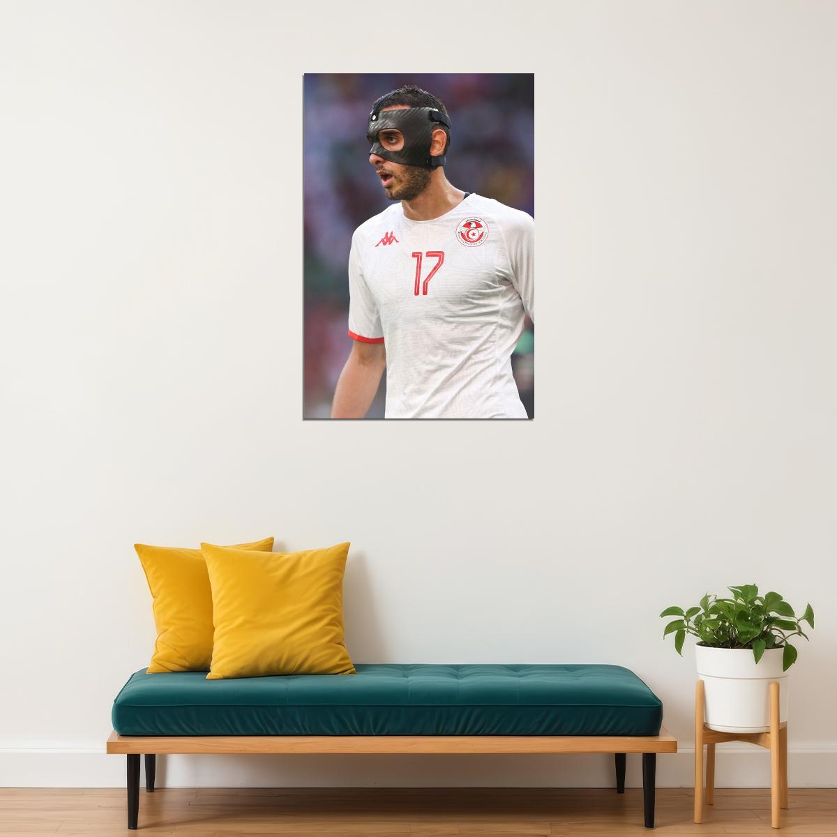 Ellyes Skhiri Tunisia National Team World Cup Poster Wall Art Print Home Wall Decor - xonomax