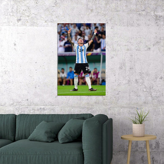 Enzo Fernandez Argentina National Team World Cup Poster Wall Art Print Home Wall Decor - xonomax