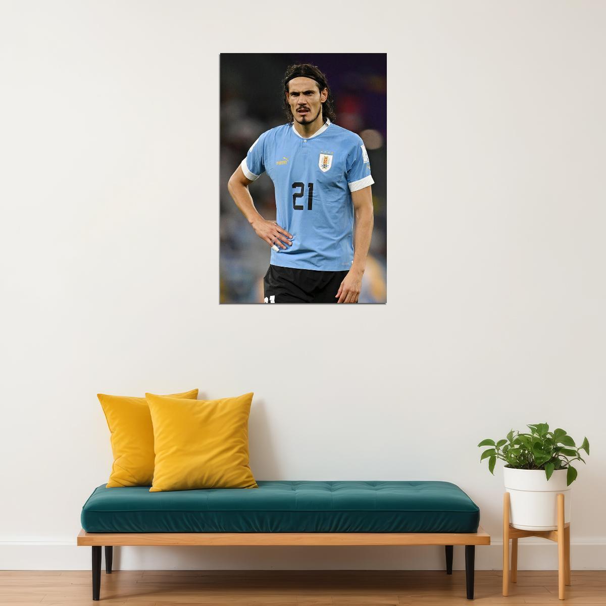 Edinson Cavani Uruguay National Team World Cup Poster Wall Art Print Home Wall Decor - xonomax