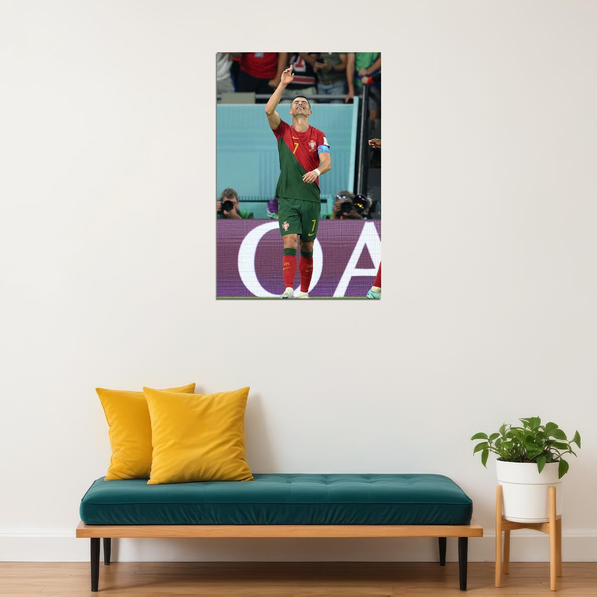Cristiano Ronaldo Goal Celebration Portugal Sport Poster Wall Art Print Home Wall Decor - xonomax
