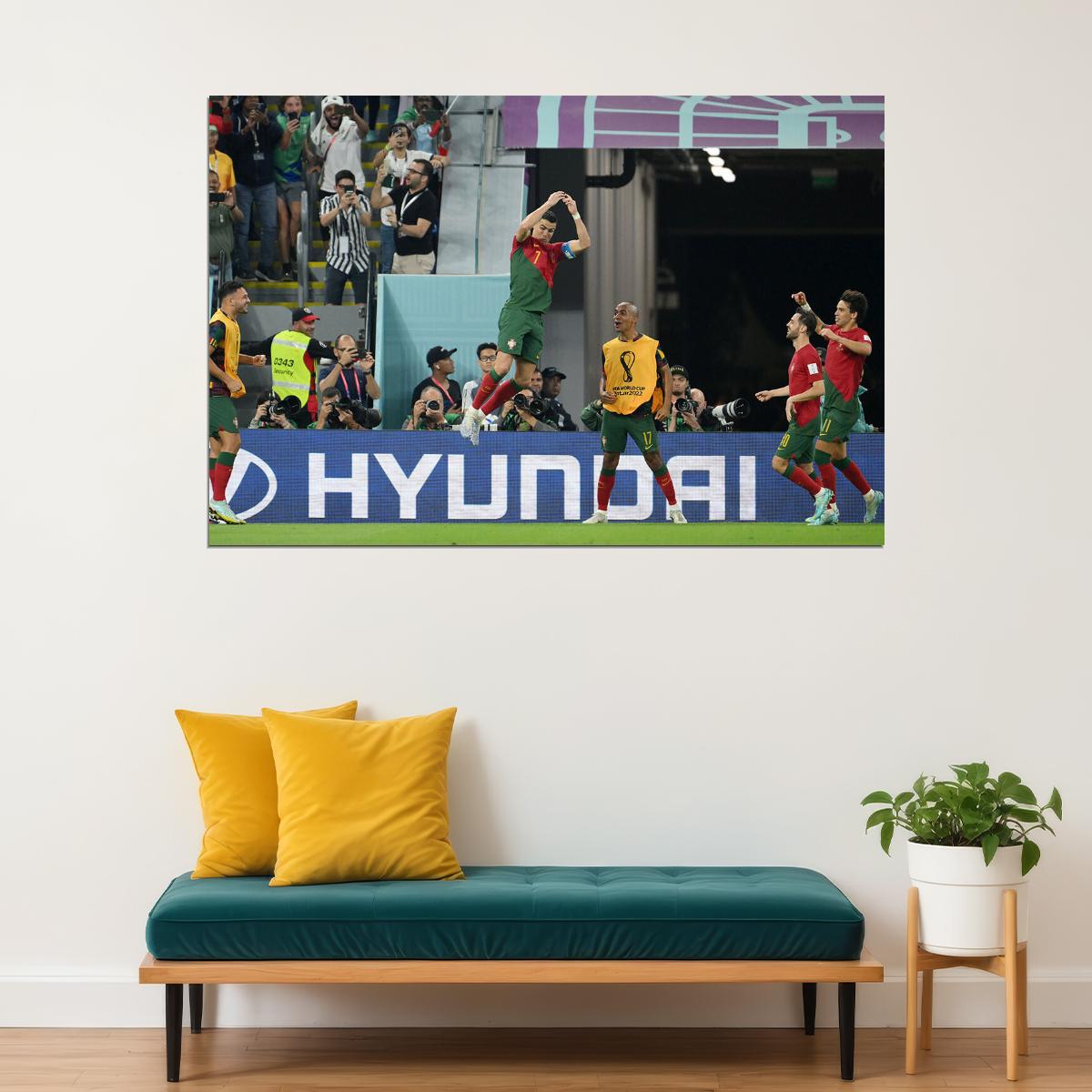 Cristiano Ronaldo Goal Celebration Portugal Poster Wall Art Print Home Wall Decor - xonomax