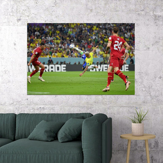 Richarlison Goal Brazil National Team World Cup Poster Wall Art Print Home Wall Decor - xonomax
