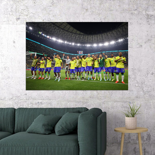 Brazil National Team World Cup Football Poster Wall Art Print Home Wall Decor - xonomax