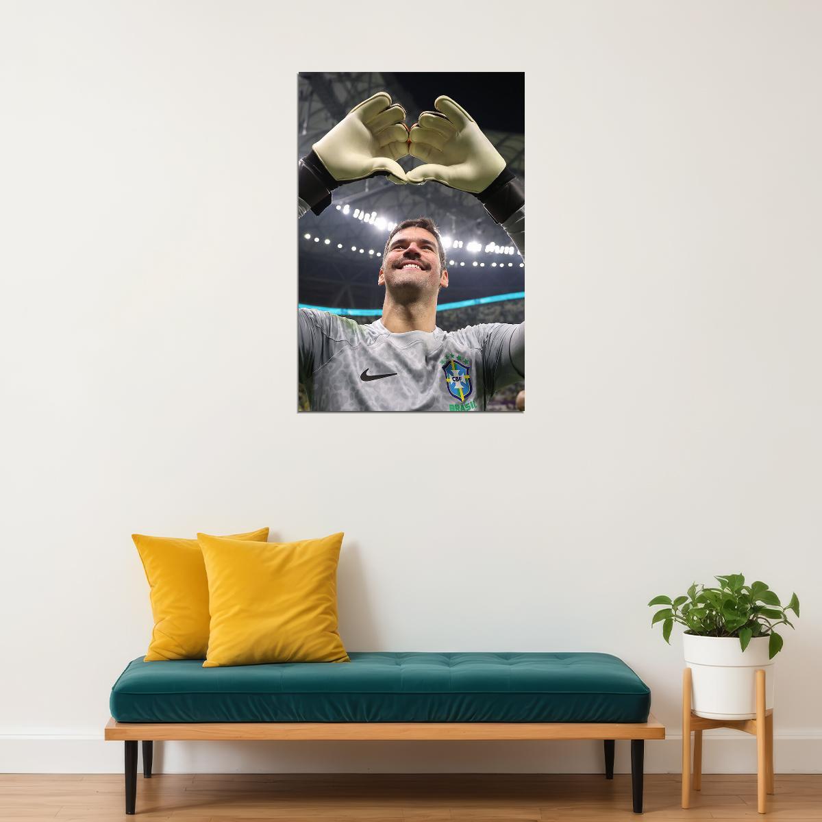 Alisson Becker Brazil National Team Football Poster Wall Art Print Home Wall Decor - xonomax