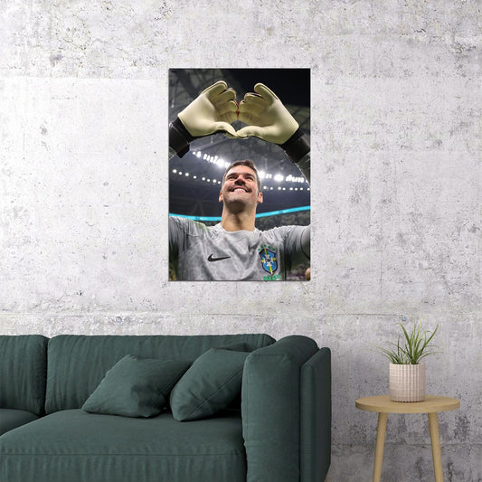 Alisson Becker Brazil National Team Football Poster Wall Art Print Home Wall Decor - xonomax