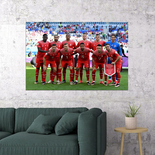 Switzerland National Football Team World Cup Qatar 2022 Poster Wall Art Print Home Wall Decor - xonomax