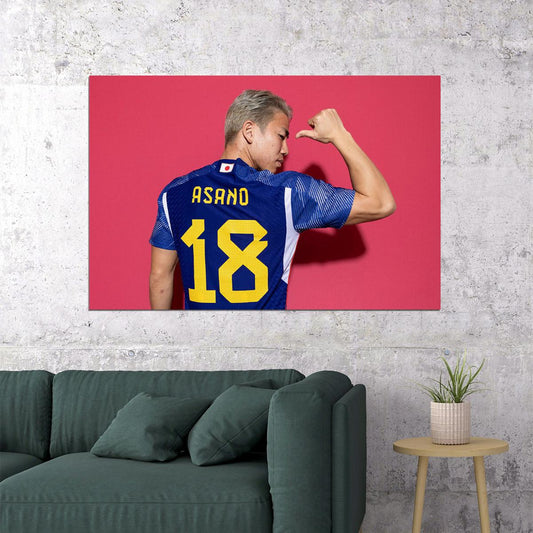 Takuma Asano Japan National Team World Cup Qatar 2022 Poster Wall Art Print Home Wall Decor - xonomax