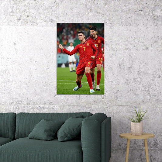 Alvaro Morata Spain National Team World Cup Qatar 2022 Poster Wall Art Print Home Wall Decor - xonomax
