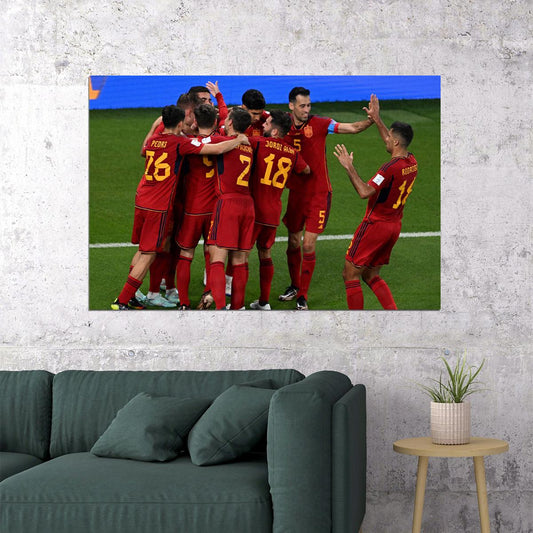 World Cup Qatar 2022 Spain National Team Poster Wall Art Print Home Wall Decor - xonomax