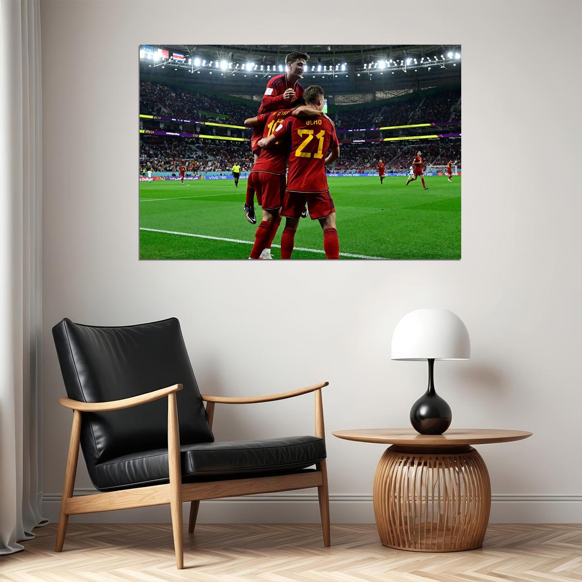 Spain National Team World Cup Qatar 2022 Poster Wall Art Print Home Wall Decor - xonomax