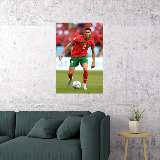 Achraf Hakimi Morocco National Team World Soccer Fans Poster Wall Art Print Home Wall Decor - xonomax