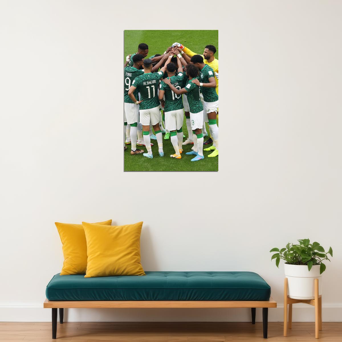 Saudi Arabia National Football Team World Soccer Fans Poster Wall Art Print Home Wall Decor - xonomax