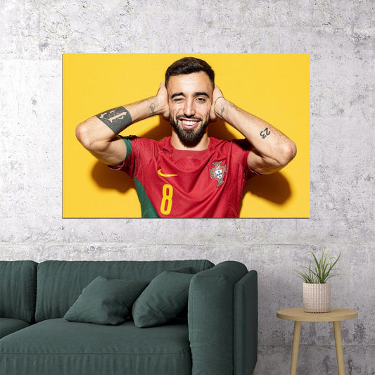 Bruno Fernandes Portugal World Soccer Fans 2022 Poster Wall Art Print Home Wall Decor - xonomax