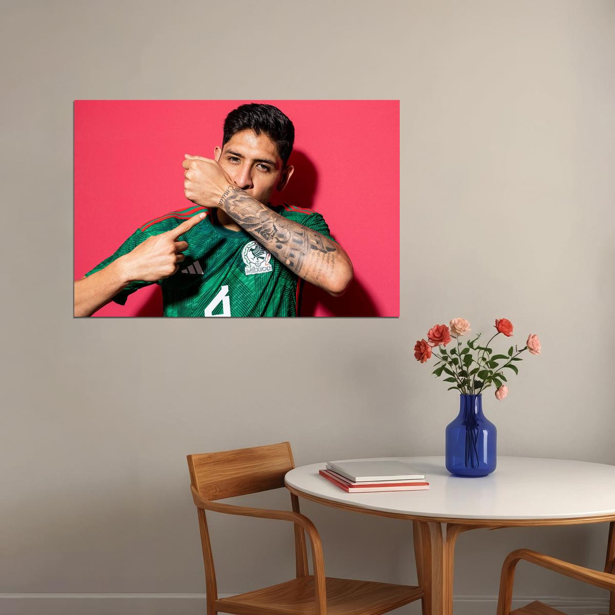 Edson Alvarez Mexico World Soccer Fans 2022 Poster Wall Art Print Home Wall Decor - xonomax