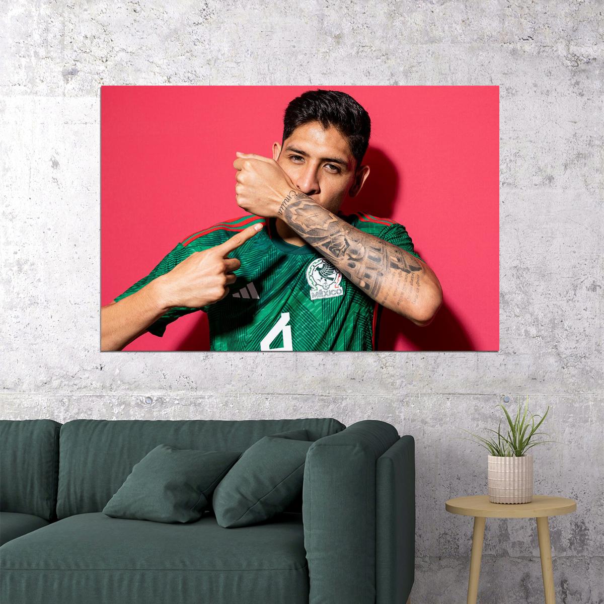 Edson Alvarez Mexico World Soccer Fans 2022 Poster Wall Art Print Home Wall Decor - xonomax