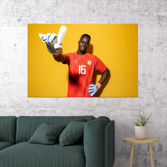 Edouard Mendy Senegal World Soccer Fans 2022 Poster Wall Art Print Home Wall Decor - xonomax