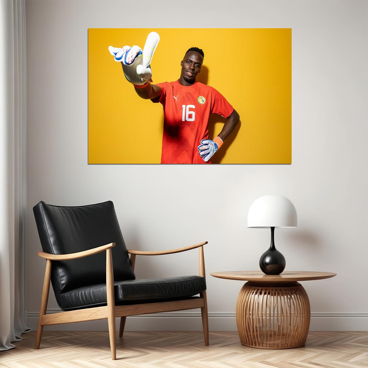 Edouard Mendy Senegal World Soccer Fans 2022 Poster Wall Art Print Home Wall Decor - xonomax