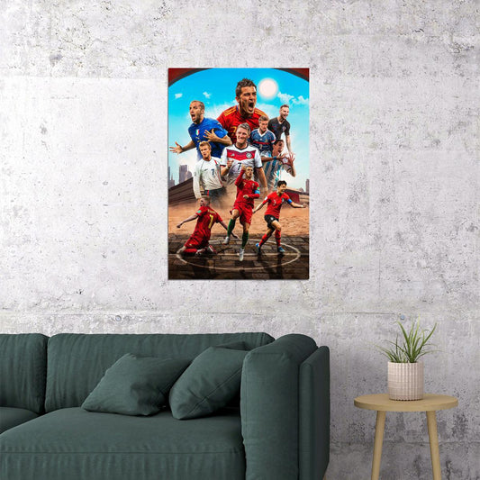 Soccer Number 7 Villa Del Piero Rakitic Schweinsteiger Poster Wall Art Print Home Wall Decor - xonomax