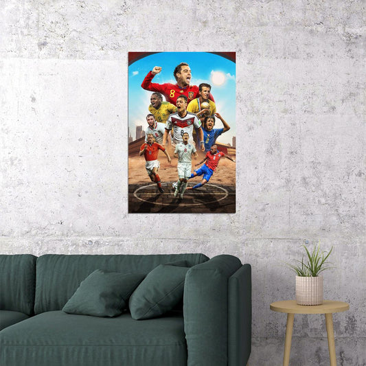 Soccer Number 8 Xavi Dunga Ozil Stoichkov Gattuso Bergkamp Poster Wall Art Print Home Wall Decor - xonomax