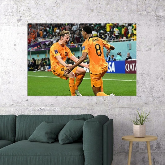 Cody Gakpo And Frenkie De Jong Netherlands World Cup Qatar Poster Wall Art Print Home Wall Decor - xonomax