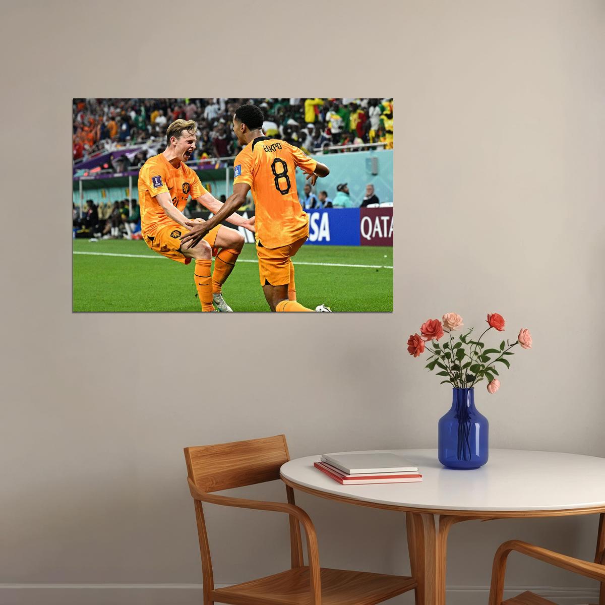 Cody Gakpo And Frenkie De Jong Netherlands World Cup Qatar Poster Wall Art Print Home Wall Decor - xonomax