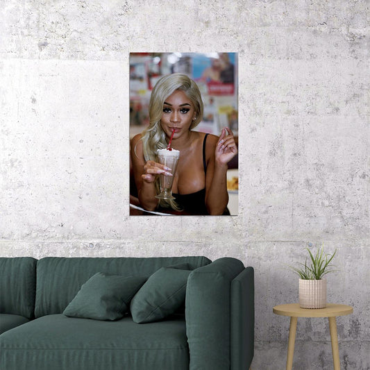 Diamonte Saweetie American Singer Actress Poster Wall Art Print Home Wall Decor - xonomax