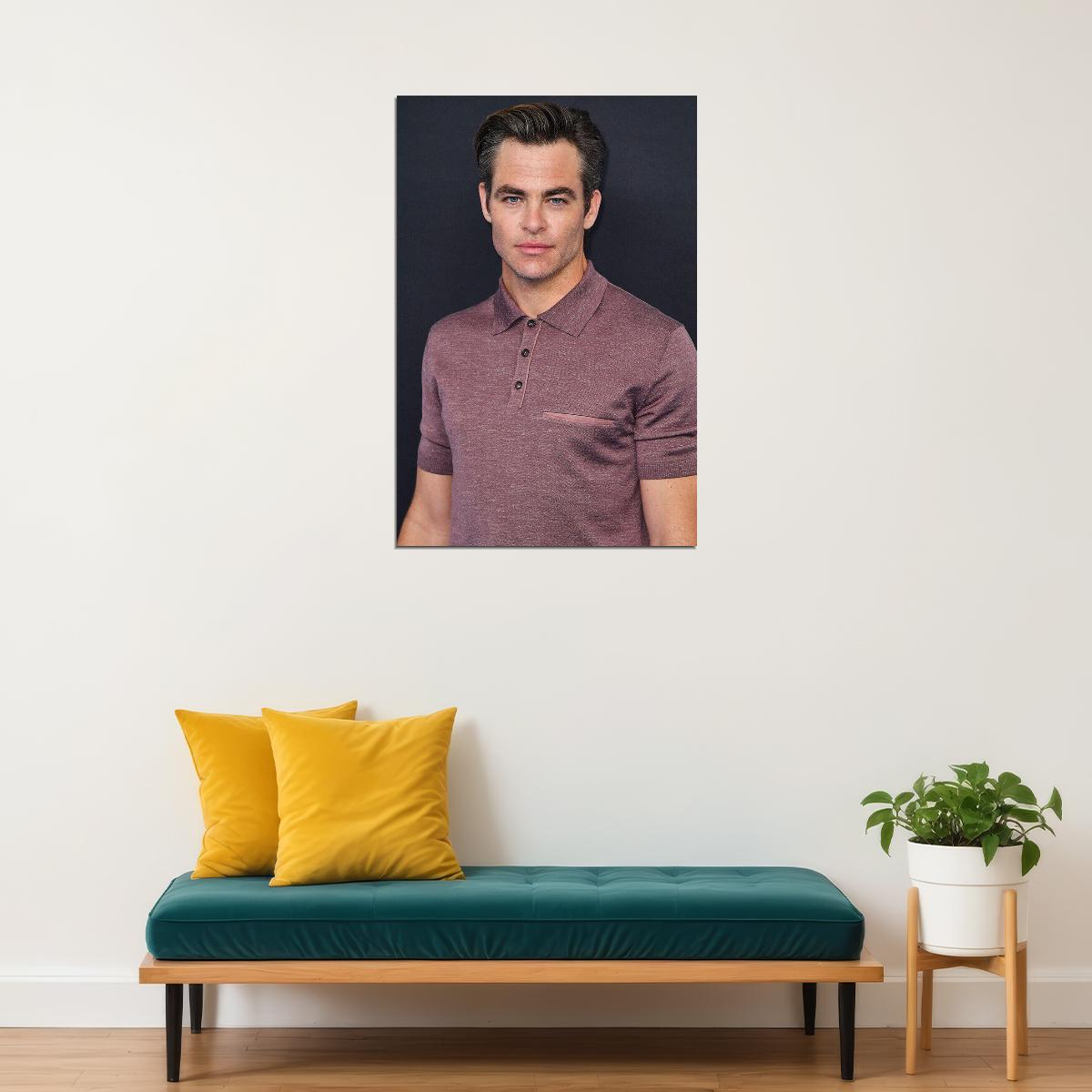 Chris Pine American Cinema Actor Famous Artist Poster Wall Art Print Home Wall Decor - xonomax