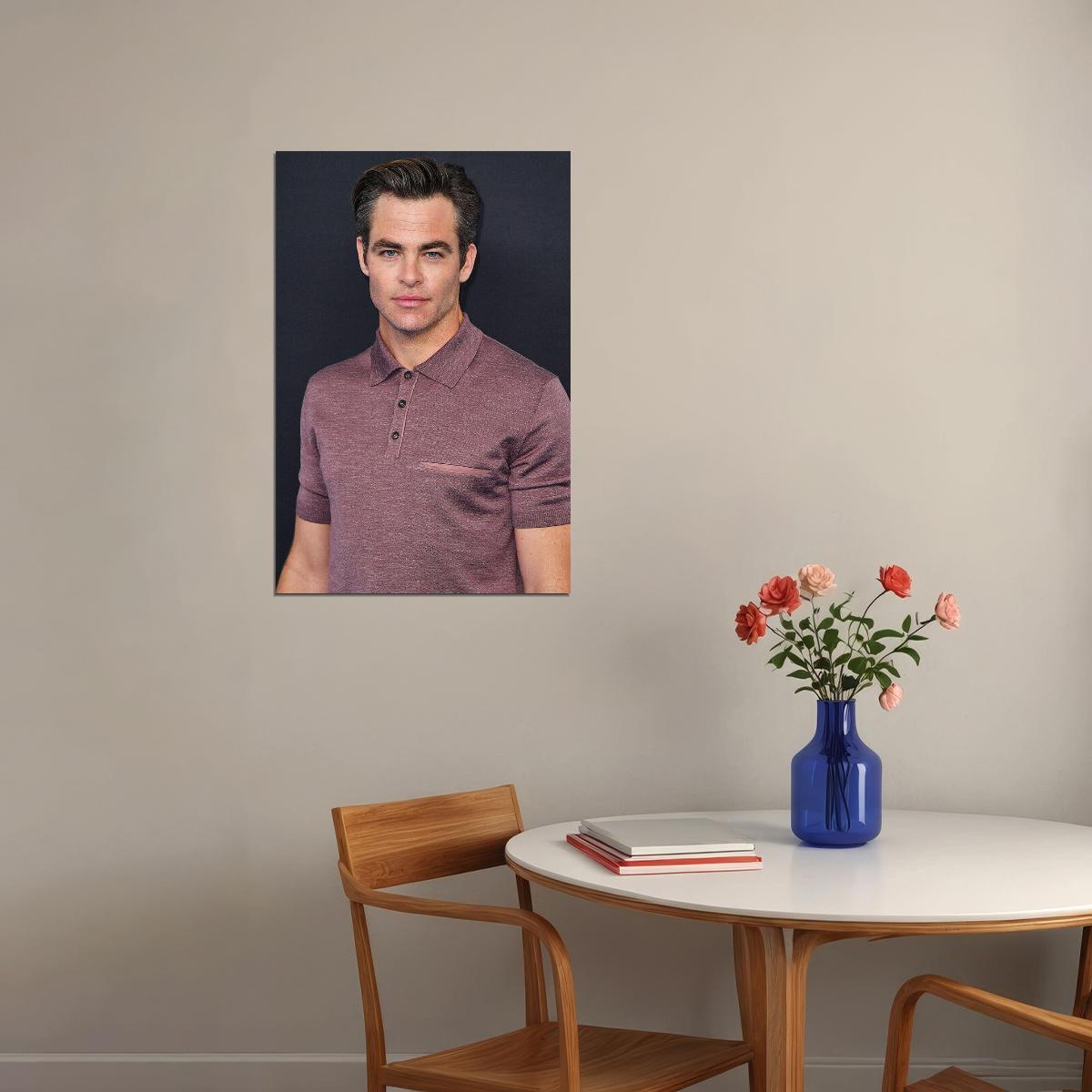 Chris Pine American Cinema Actor Famous Artist Poster Wall Art Print Home Wall Decor - xonomax