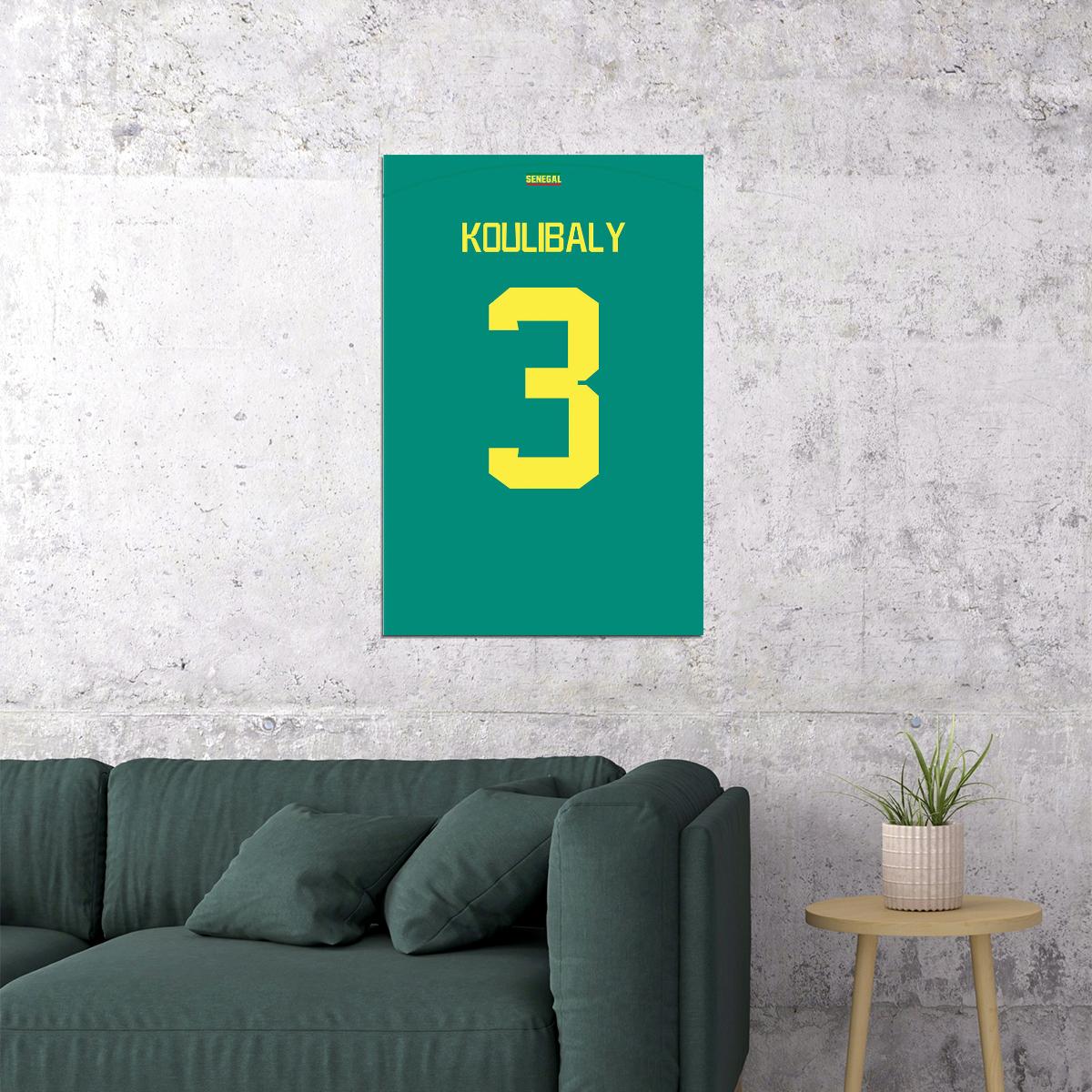 Senegal #3 Kalidou Koulibaly World Soccer Championship Poster Wall Art Print Home Wall Decor