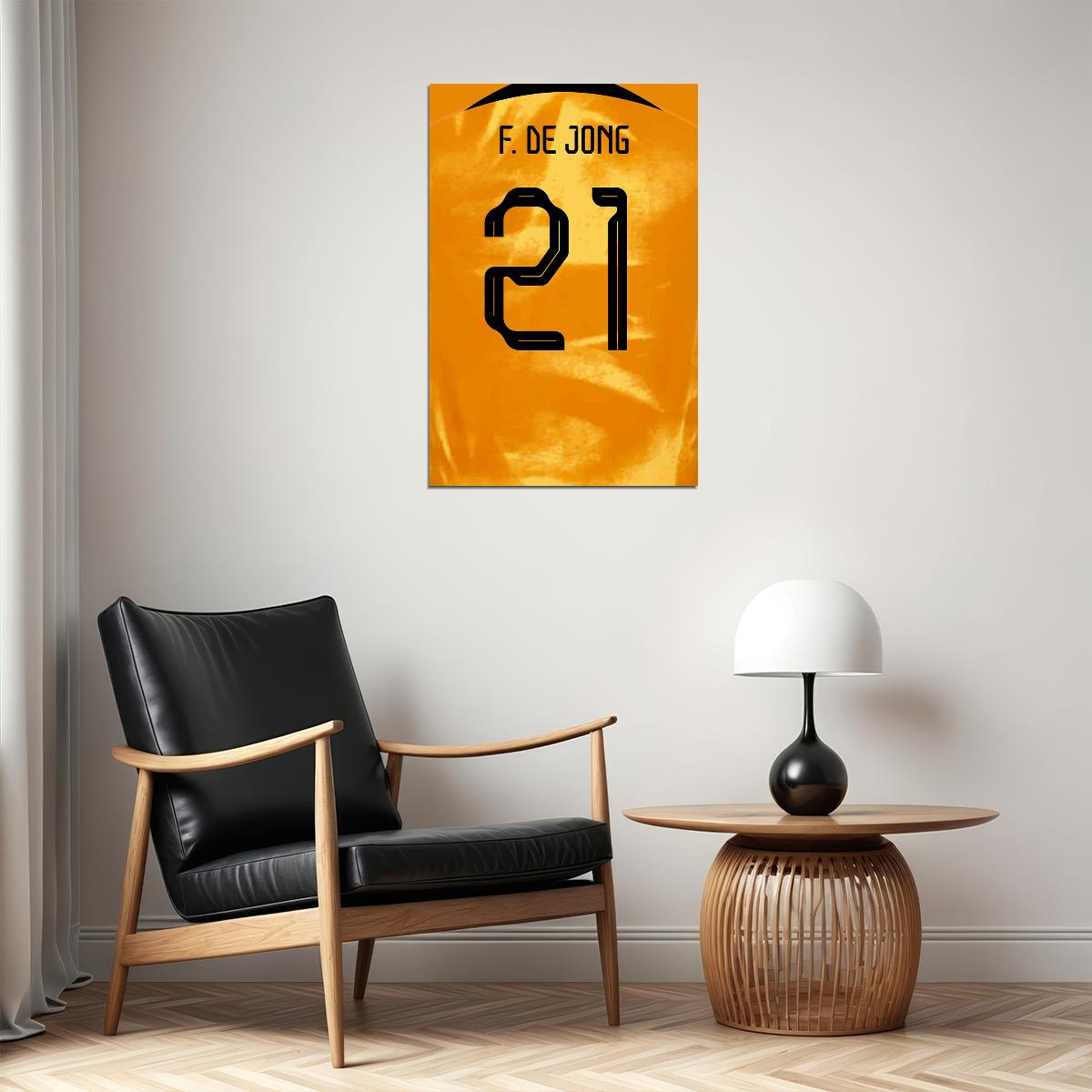 Netherlands #21 Frenkie De Jong World Soccer Championship Poster Wall Art Print Home Wall Decor