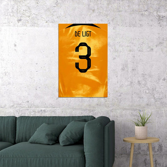 Netherlands #3 Matthijs De Ligt World Soccer Championship Poster Wall Art Print Home Wall Decor - xonomax