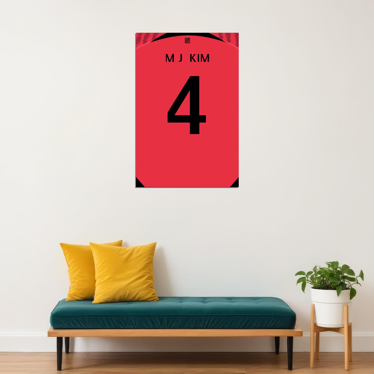 South Korea #4 Kim Min Jae World Soccer Championship Poster Wall Art Print Home Wall Decor - xonomax