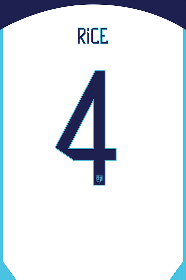 England #4 Declan Rice World Soccer Championship Poster Wall Art Print Home Wall Decor - xonomax