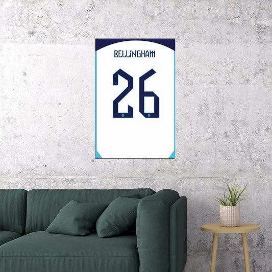 Jude Bellingham #26 England World Soccer Championship Poster Wall Art Print Home Wall Decor - xonomax