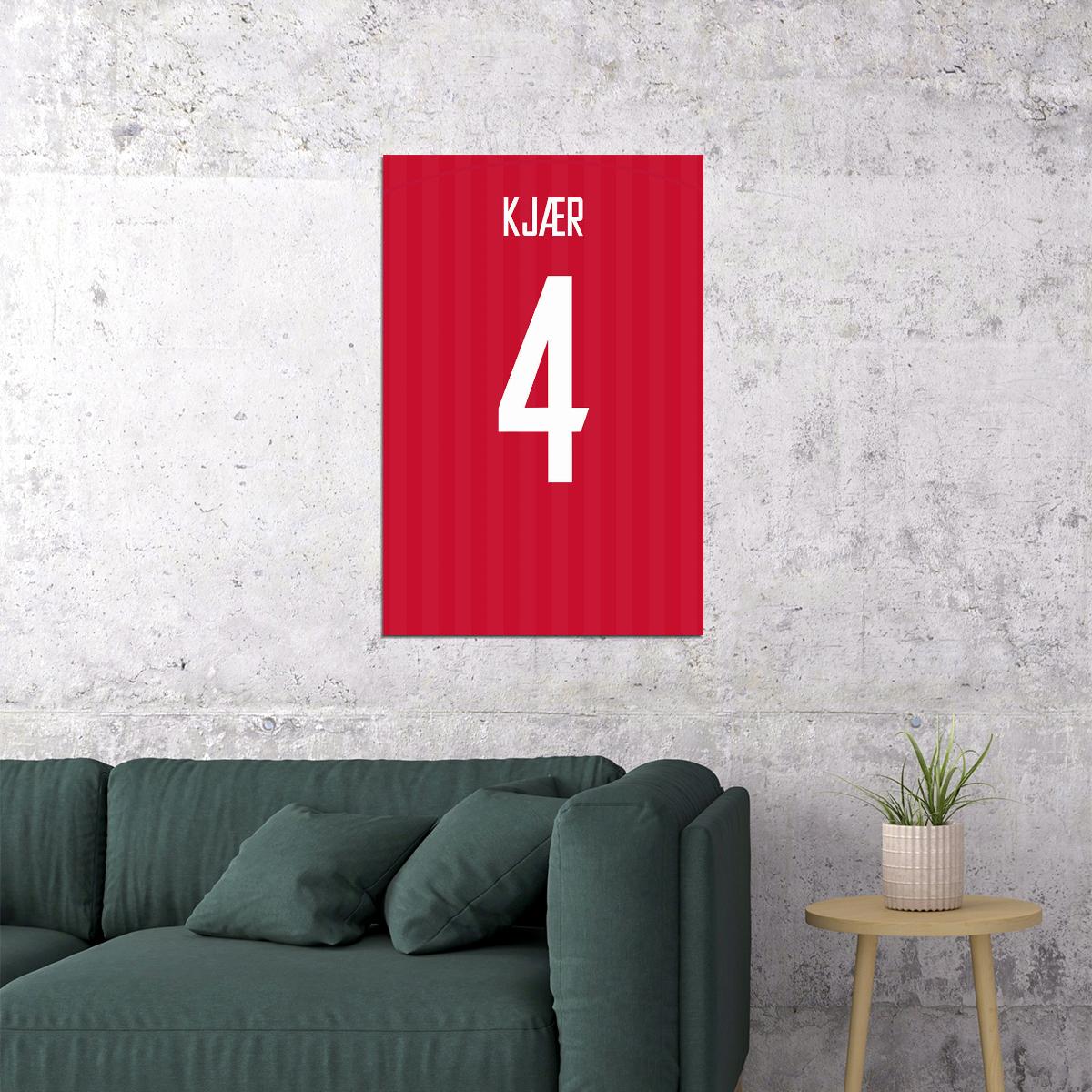 Denmark #4 Simon Kjaer World Soccer Championship Poster Wall Art Print Home Wall Decor - xonomax