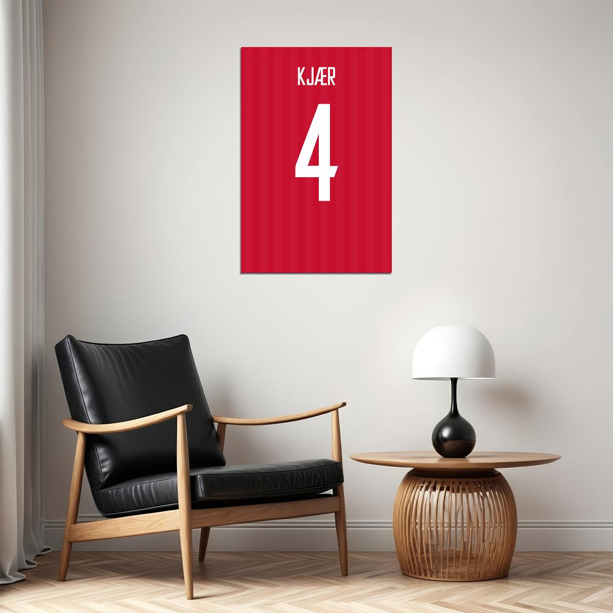 Denmark #4 Simon Kjaer World Soccer Championship Poster Wall Art Print Home Wall Decor - xonomax
