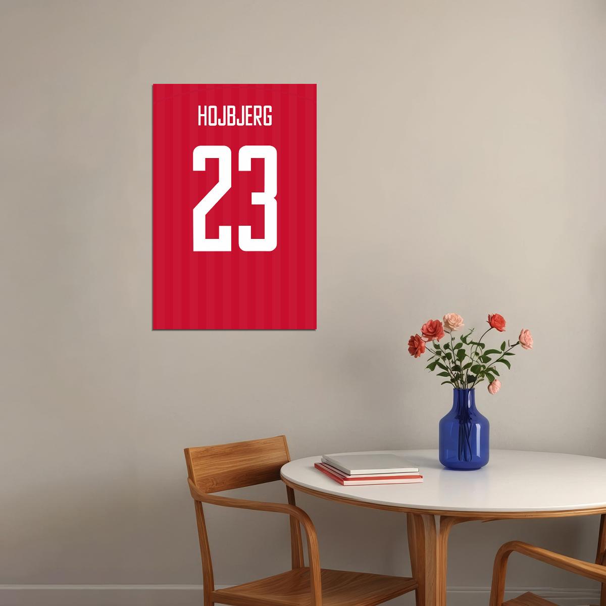 Denmark #23 Pierre Emile World Soccer Championship Poster Wall Art Print Home Wall Decor - xonomax